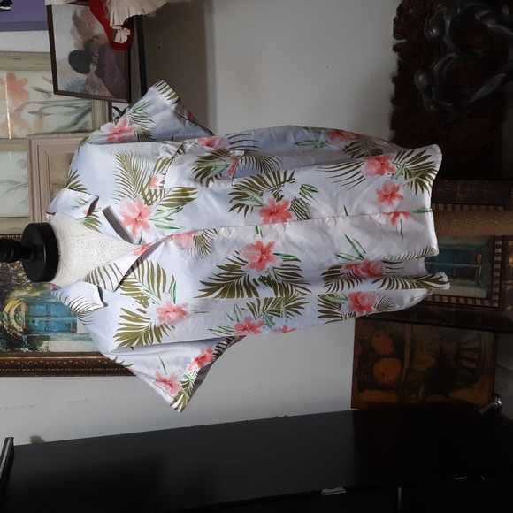 Womens Hawaiian Shirt Button up top Blouse APT 9 Plus Intimates sleepshirt b46 - Picture 3 of 6